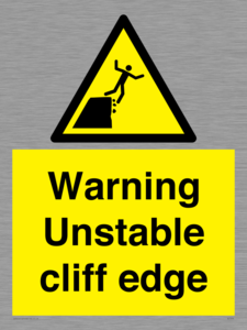 Warning unstable cliff edge