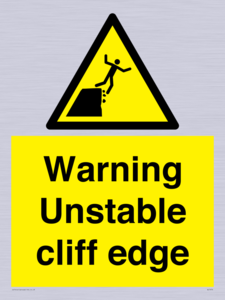 Warning unstable cliff edge