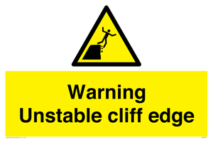 Warning unstable cliff edge