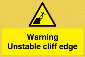 Warning unstable cliff edge