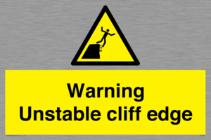 Warning unstable cliff edge