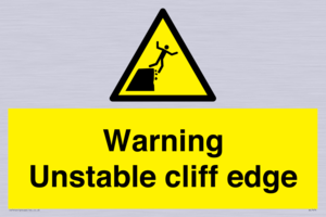Warning unstable cliff edge
