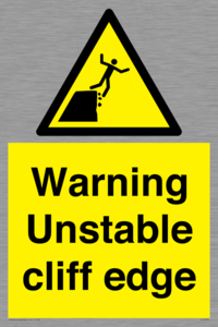 Warning unstable cliff edge