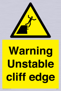 Warning unstable cliff edge