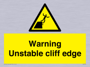 Warning unstable cliff edge