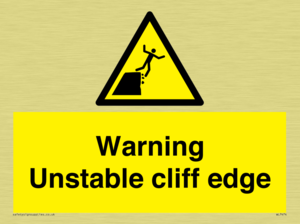 Warning unstable cliff edge