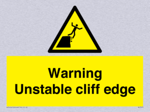 Warning unstable cliff edge