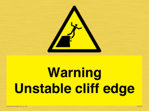 Warning unstable cliff edge