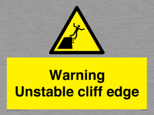 Warning unstable cliff edge