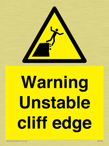 Warning unstable cliff edge