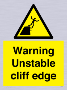 Warning unstable cliff edge