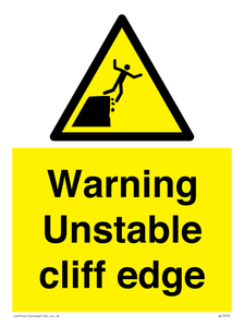 Warning unstable cliff edge