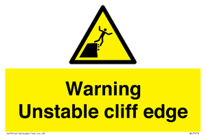 Warning unstable cliff edge