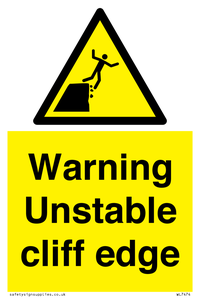 Warning unstable cliff edge