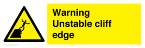 Warning unstable cliff edge