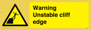 Warning unstable cliff edge