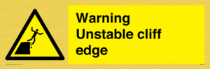 Warning unstable cliff edge