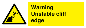 Warning unstable cliff edge