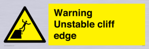 Warning unstable cliff edge