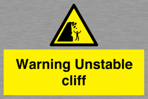 Warning unstable cliff