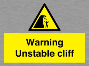 Warning unstable cliff