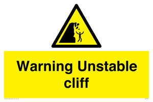 Warning unstable cliff