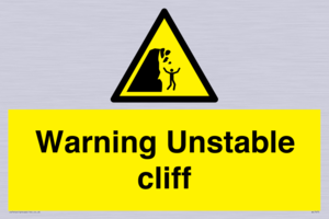 Warning unstable cliff