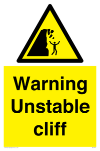 Warning unstable cliff