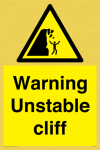Warning unstable cliff