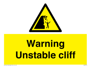 Warning unstable cliff