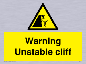 Warning unstable cliff