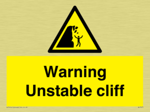 Warning unstable cliff