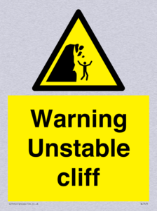 Warning unstable cliff