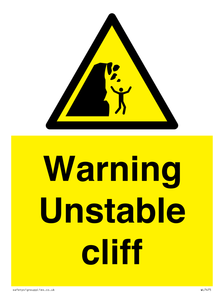 Warning unstable cliff