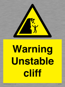 Warning unstable cliff