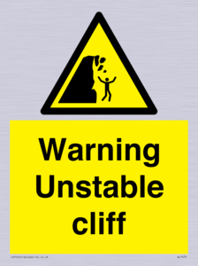 Warning unstable cliff