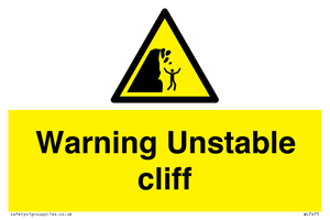 Warning unstable cliff