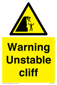 Warning unstable cliff