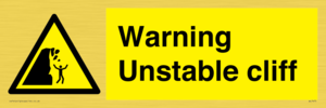 Warning unstable cliff