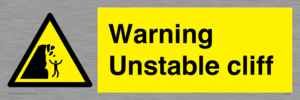 Warning unstable cliff