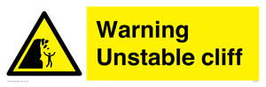 Warning unstable cliff