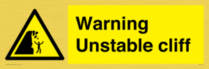 Warning unstable cliff