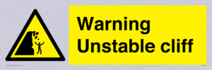 Warning unstable cliff