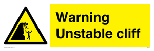 Warning unstable cliff