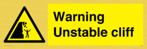 Warning unstable cliff