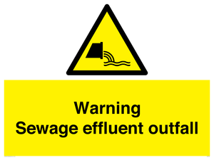 Warning Sewage effluent outfall