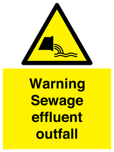 Warning Sewage effluent outfall