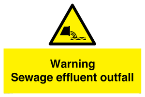 Warning Sewage effluent outfall
