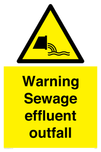 Warning Sewage effluent outfall