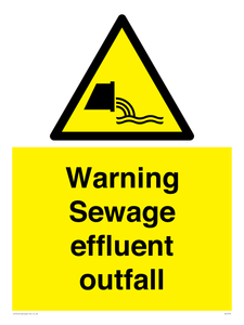 Warning Sewage effluent outfall